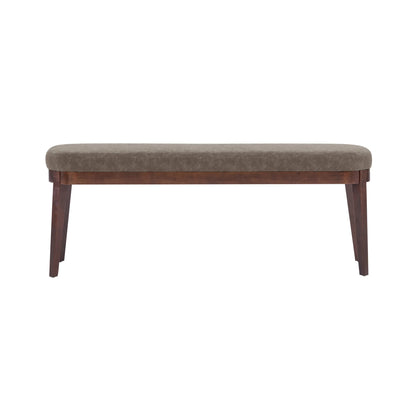 Eleanor Mid-century Upholstered Dining Bench, Entryway Bench with Solid Wood Frame, Beige