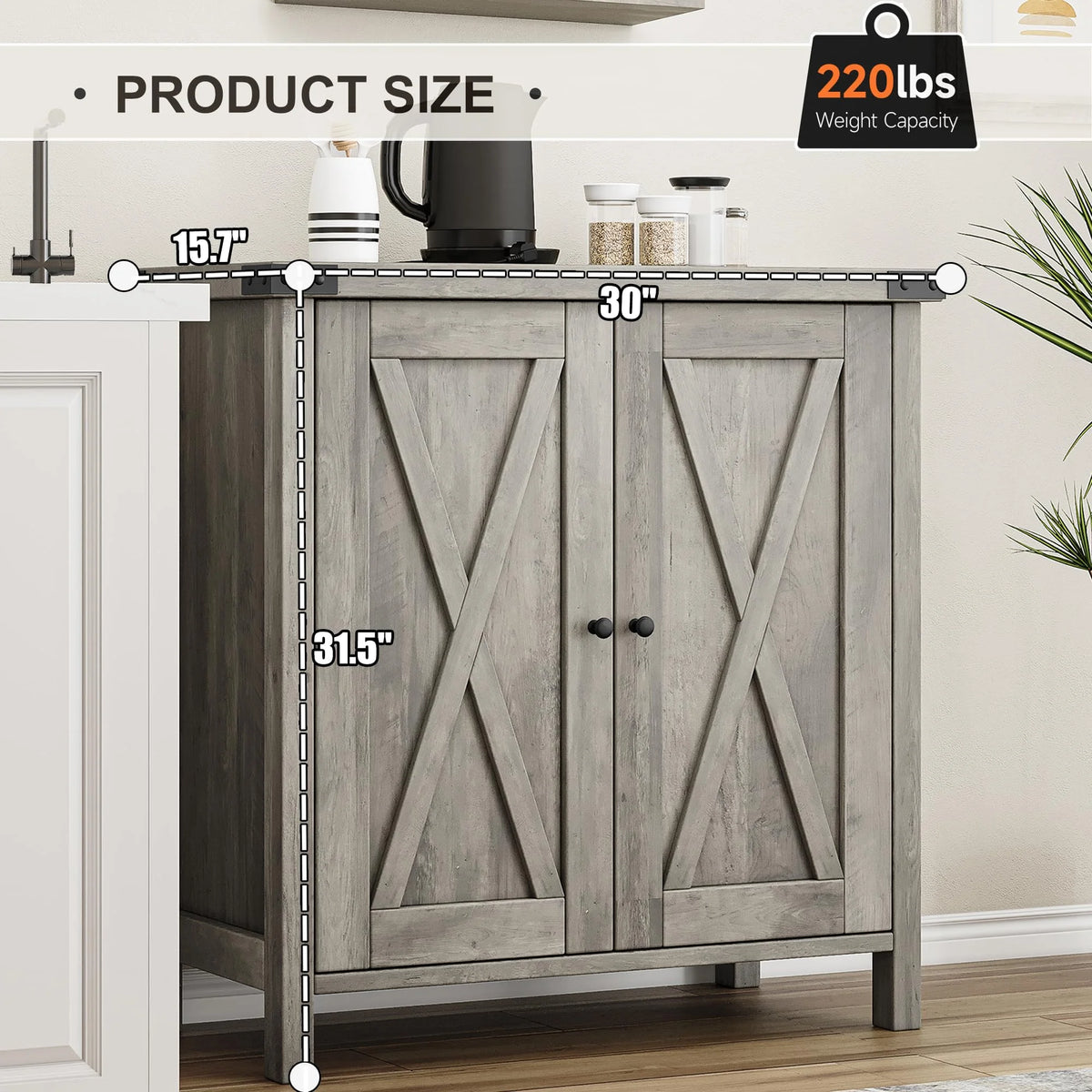 Coffee Bar Cabinet with Storage/Adjustable Shelf 30" Small Kitchen Bar Table Corner Bar Cabinet for Tea Buffet Sideboard Cabinet for Dining Room, Farmhouse Coffee Station for Wine