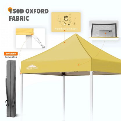EAGLE PEAK 5x5 Pop Up Canopy Tent Instant Outdoor Canopy Easy Set-up Straight Leg Folding Shelter（Blue）