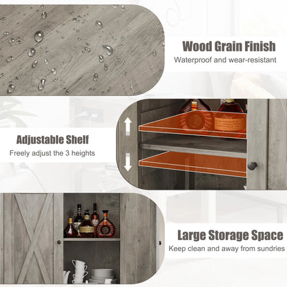 Coffee Bar Cabinet with Storage/Adjustable Shelf 30" Small Kitchen Bar Table Corner Bar Cabinet for Tea Buffet Sideboard Cabinet for Dining Room, Farmhouse Coffee Station for Wine