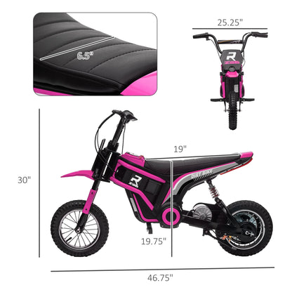 SaveJoy Electric Dirt Bike, 24V E-Dirt Bike Motorcycle for Kids, Kids Dirt Bike with Brake, Music, Horn, Outdoor Toys for Todders Kids, Red