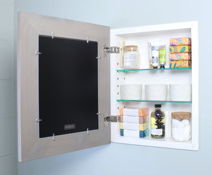 14x18 Contemporary White Mirrored Medicine Cabinet by Fox Hollow Furnishings