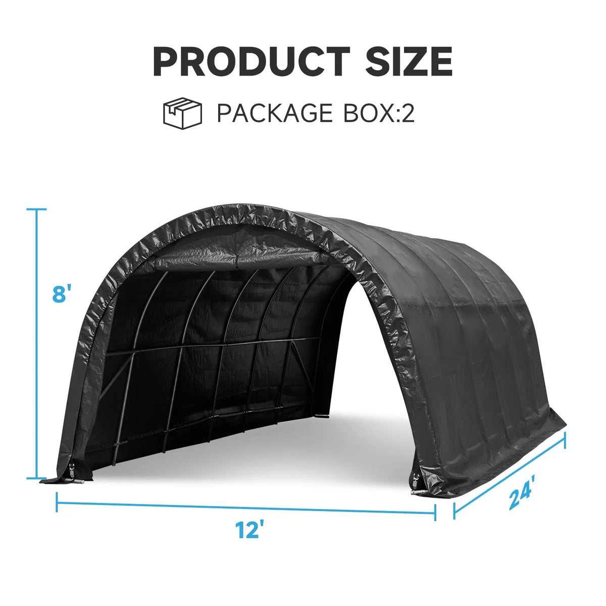 Erommy 12 x 24 FT Heavy Duty Carport, Outdoor Anti-Snow All Covered  Portable Garage with Reinforced All-Steel Frame for Car, Truck, Boat