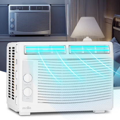 mollie 12,000 BTU 115V Window Air Conditioner, Cools Rooms up to 450 Sq.Ft., Window AC Unit with Remote Control, 24H-Timer and 3 Fan Speeds, White