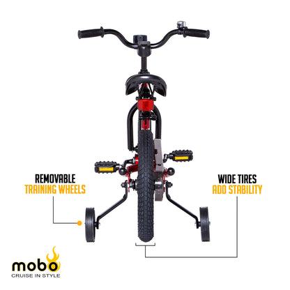 Mobo First Boy's 14" Kids Bike, Ages 3-5 Years Old, Red