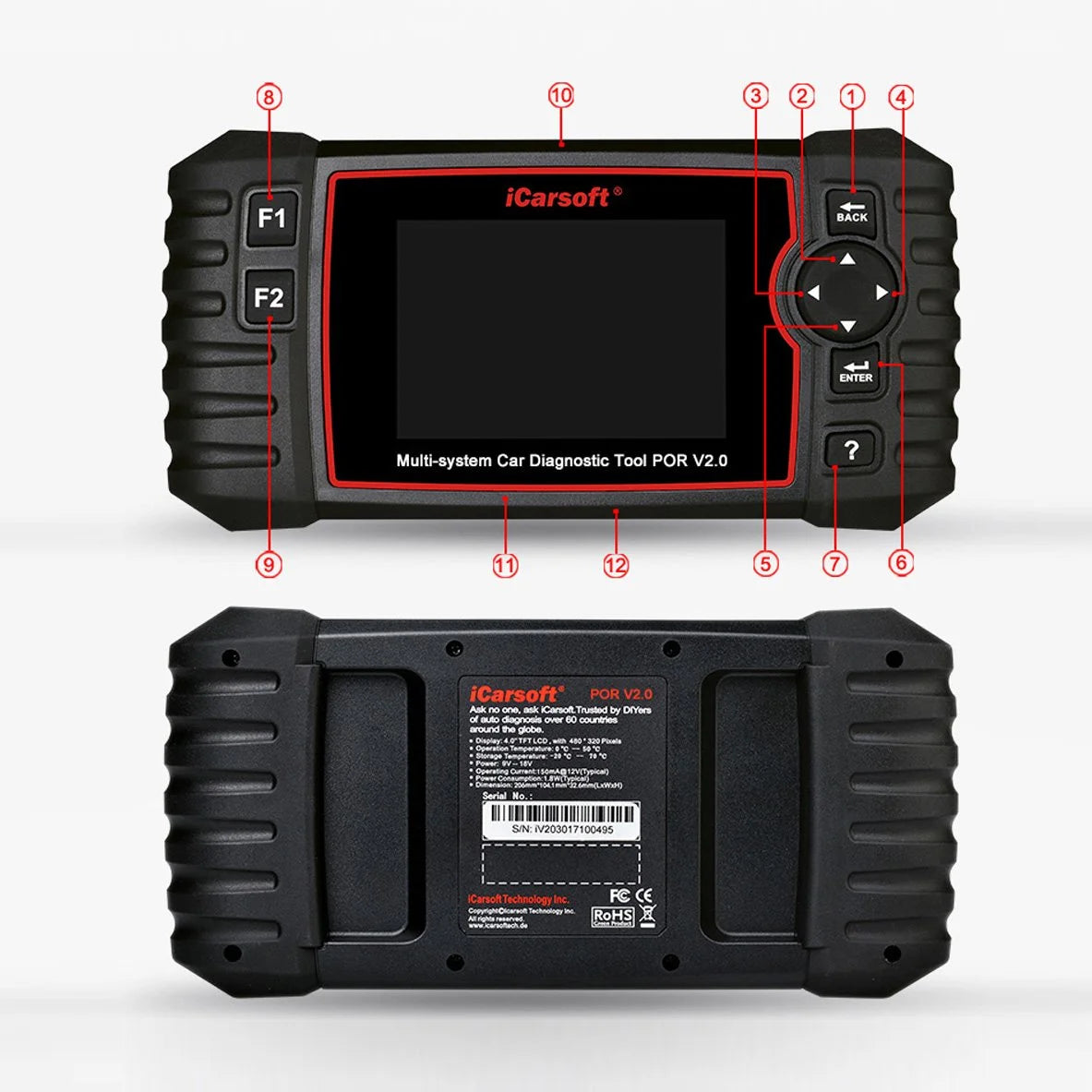 Icarsoft Auto Diagnostic Scanner POR V2.0 for Porsche with ABS Scan, Oil Service Reset ect