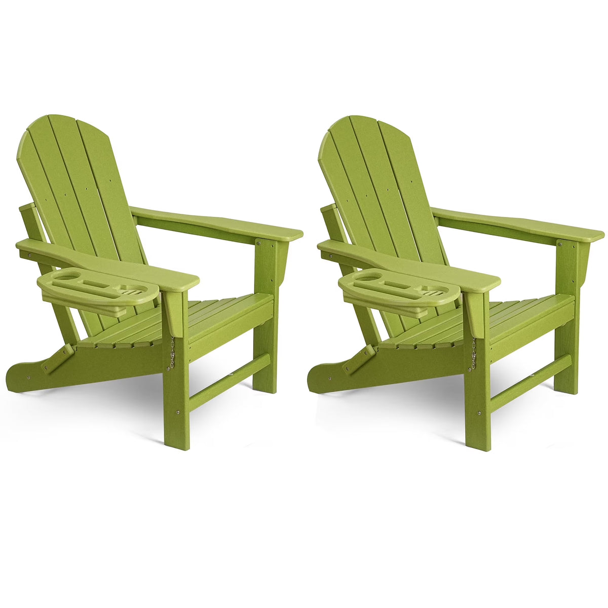 FOOWIN HDPE Plastic Adirondack Chairs Set of 4, Black