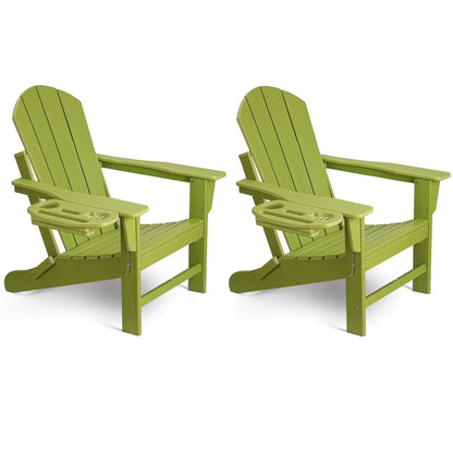 FOOWIN HDPE Plastic Adirondack Chairs Set of 4, Black