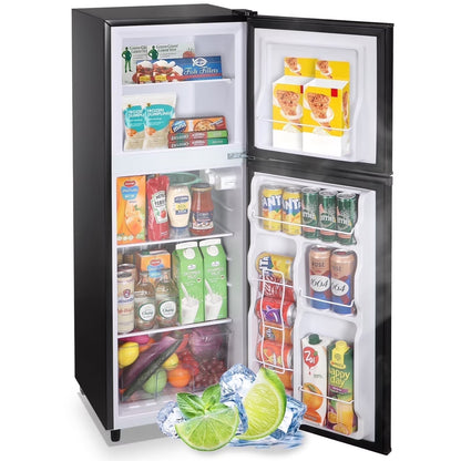 WANAI 5.0 Cu.ft Mini Refrigerator with Freezer 7 Settings Temp Adjustable Large Compact Fridge Silver