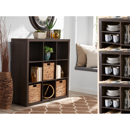 Better Homes & Gardens 9 Cube and 3 Better Homes & Gardens Quad Inserts Bundle-Tobacco Oak