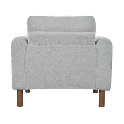 Oversized Accent Chair, Upholstered Living Room Chairs Single Sofa Chair with Walnut Legs, Curved handrail, Green