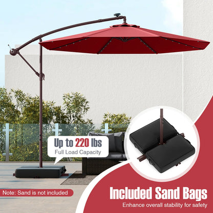 Costway 98.40" Navy Cantilever Patio Umbrella, Base-Included