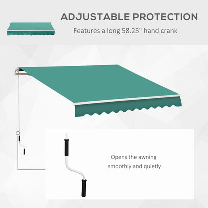 Retractable Awning, Patio Awnings, Sunshade Shelter w/ Manual Crank Handle On-Site