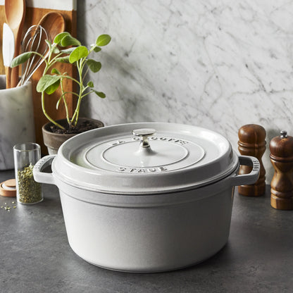 Staub Cast Iron 7-qt Round Cocotte - Grenadine