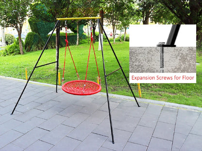 IVV Swing Stand for Porch, Outdoor Heavy Duty Swing Frame, Steel Metal Frame with 4 Ground Pegs, 73" Height Holds Up to 550lbs, Red (Swing NOT Included)