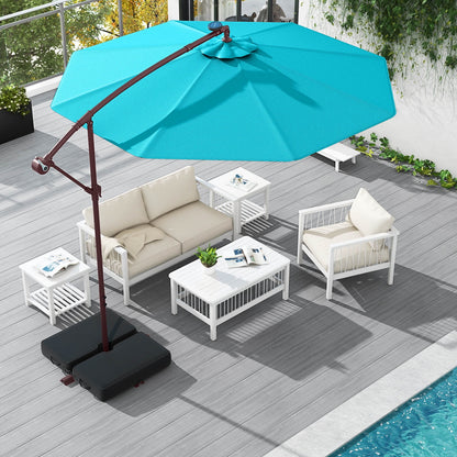 Costway 98.40" Navy Cantilever Patio Umbrella, Base-Included