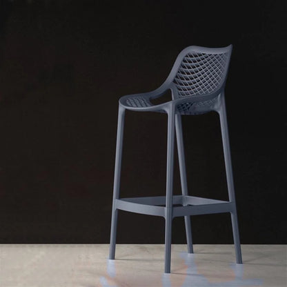 Home Square Polypropylene Patio Bar Stool in Taupe - Set of 2
