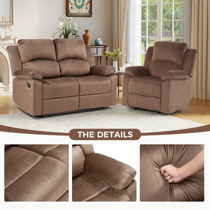 Bonzy Home Recliner Chair with Soft Padded Headrest and Armrest, Theater Reclining Chair Sofa for Living Room and Bedroom