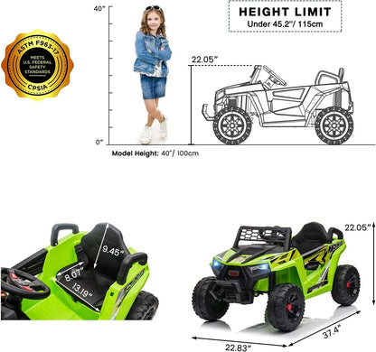 TOBBI 12V Kids Electric off-Road UTV Truck Car Battery Powered Ride on Toys for Girls with LED Headlights, Music, Horn