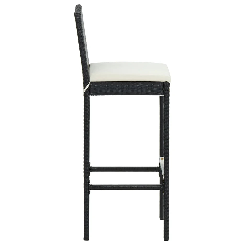 vidaXL Patio Bar Set Outdoor Bistro Set Bar Stool Bistro Table Poly Rattan