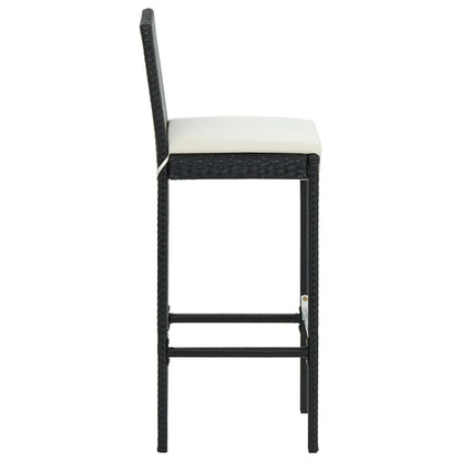 vidaXL Patio Bar Set Outdoor Bistro Set Bar Stool Bistro Table Poly Rattan