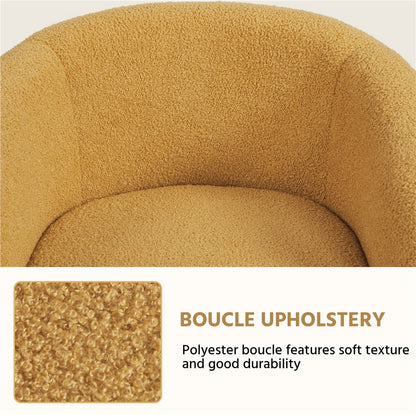 Topeakmart 2pcs Boucle Club Accent Chair for Livingroom, Ivory