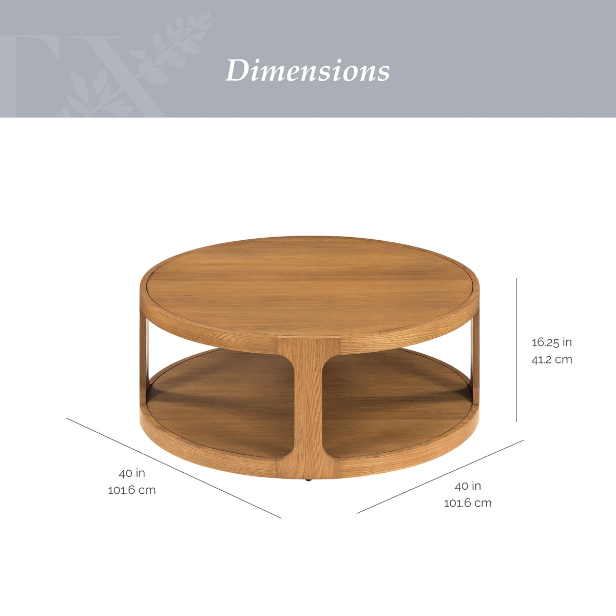 My Texas House Haven Round Coffee Table with Warm Brown Finish