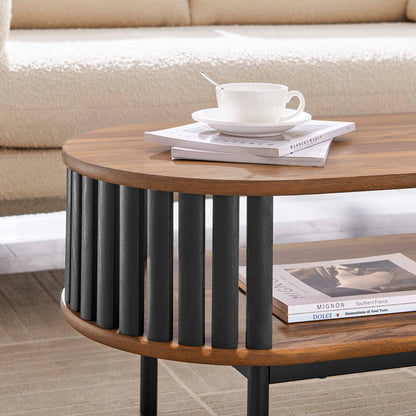 Modway Fortitude Wood Coffee Table in Walnut Black