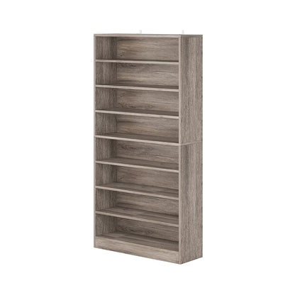 Hommoo Modern Wood Freestanding Shoe Cabinet, 8 Tiers 40-45 Pairs Shoe Storage Rack Organizer for Entryway, Gray