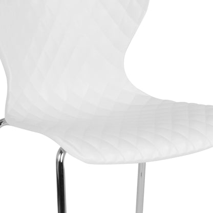 BizChair 4 Pack Contemporary Design Orange Plastic Stack Chair