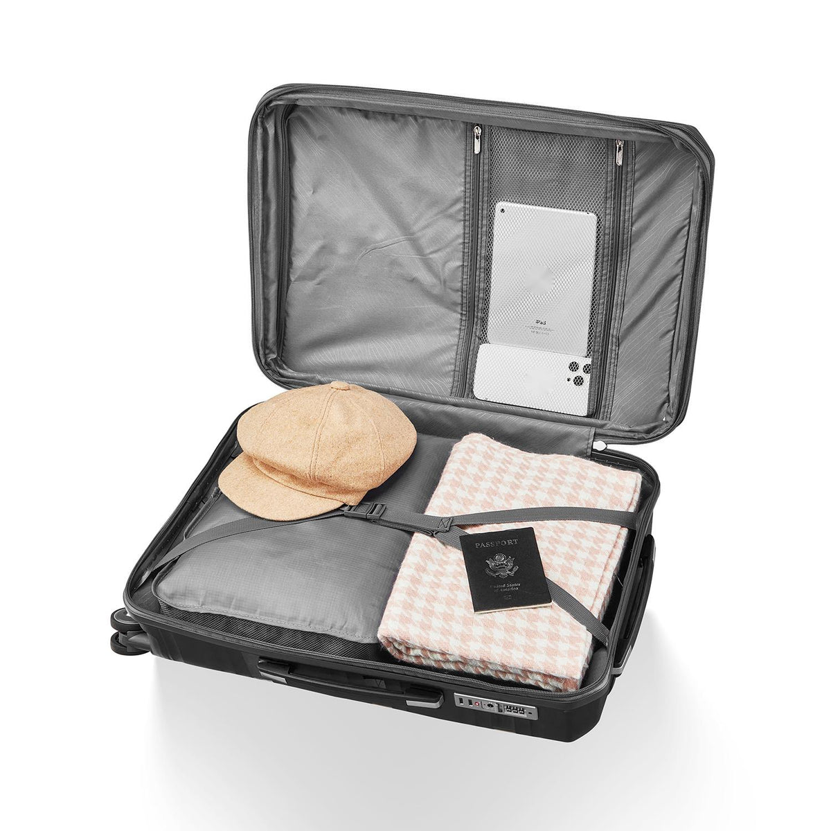 4 Piece Luggage Set Expandable Hardshell Travel Luggage Sets 8 Spinner Wheel Suitcase Wheels TSA Lock Suit Case, PP Lightweight & Durable wheels Upright Suitcase, 14/20/24/28 Inch