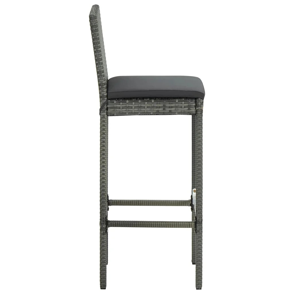 vidaXL Patio Bar Set Outdoor Bistro Set Bar Stool Bistro Table Poly Rattan