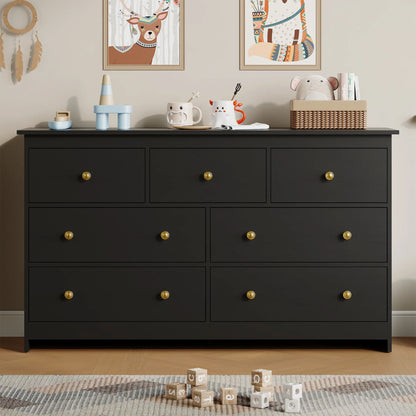 YouTrend 7 Drawer Dresser,White Dresser for Bedroom Drawer Organizer Storage Drawers,Wood Adult Storage Cabinet Living Room Hallway