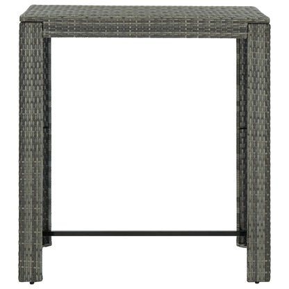 vidaXL Patio Bar Set Outdoor Bistro Set Bar Stool Bistro Table Poly Rattan