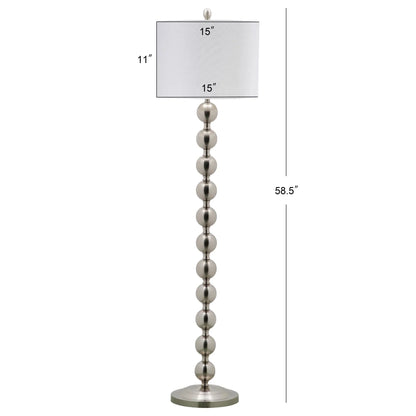 SAFAVIEH Reflections 58.5 in. High Stacked Ball Floor Lamp, Nickel