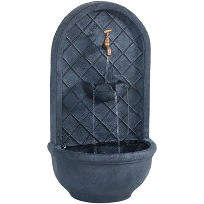 Sunnydaze Messina Polystone Outdoor Solar Wall Fountain, Bronze