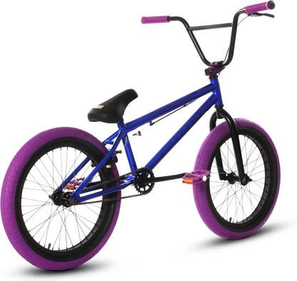 Elite BMX Bicycle 20” Freestyle Bike - Stealth Blue Purple Ideal for Ages 7 to 18 Years