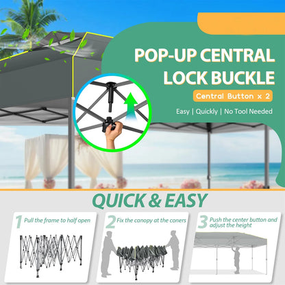 COBIZI 10x10 EZ Pop up Canopy Gazebo with Sidewalls,Pop up Canopy Tent Instant Shelter for Outdoor Party Camping Backyard Beach with Air Vent ,Carry Bag,Stakes,Ropes,Black