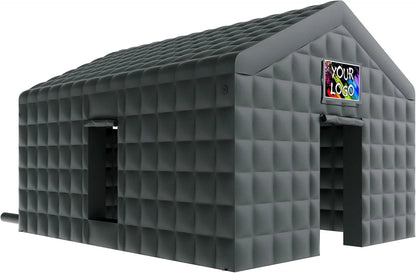 Jocisland 20x16x14 ft Large Black Inflatable Night Club Tent for Adults with 2 Side Doors, Inflatable Nightclub with Logo Area Gazebo Event House