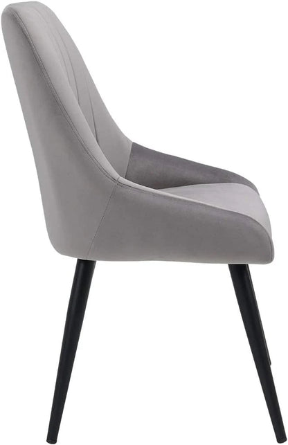 Duhome Velvet Dining Chairs Set of 2 Side Chairs for Dining Room, Modern Accent Chairs Upholstered Office Guest Chair, Gray