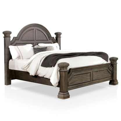 FOA Charo 6pc Gray Wood Bedroom Set-King Nightstands??����?��?