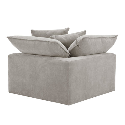 Sereen Fabric Corner Chair with 2 Pillows, Taupe