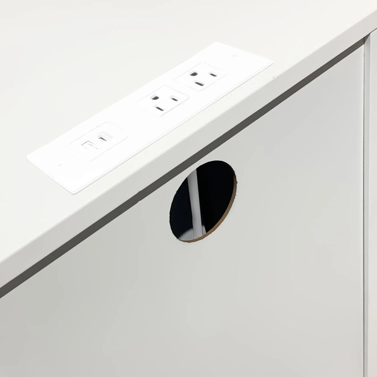 Glavbiku Modern White 3 Drawer Nightstand Set of 2 with USB Ports & Power Outlets for Bedrooms,Adult