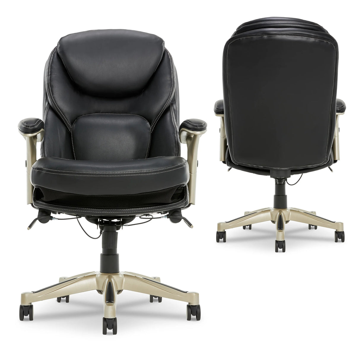 Serta Back in Motion Technology Fabric Executive Office Chair, Light Gray