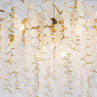 Modern Tree Branch Chandelier,Round Luxury Chandeliers for Dining Room,High Ceiling Chandelier Light Fixture Hanging Pendant Light Fixtures