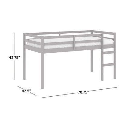 HH2Home Campbell Wood Twin Junior Loft Bunk Bed, White