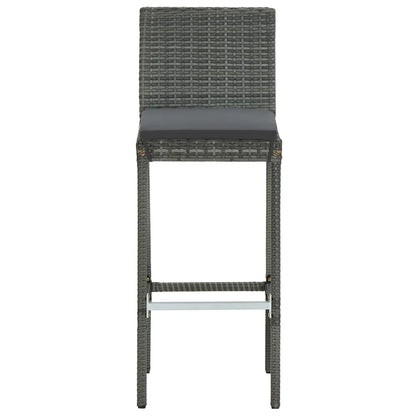 vidaXL Patio Bar Set Outdoor Bistro Set Bar Stool Bistro Table Poly Rattan