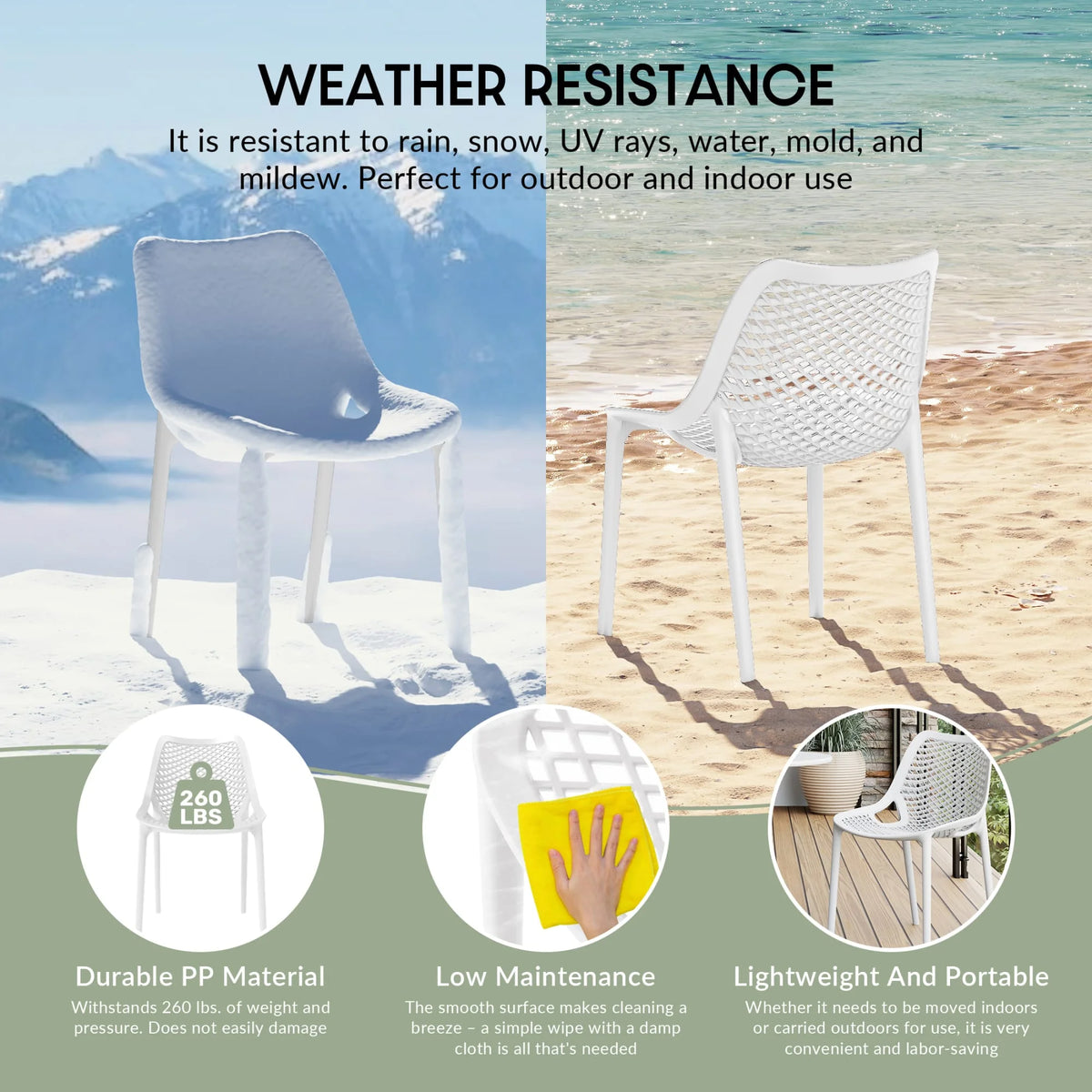 WestinTrends Playa 3-Piece Outdoor Round Metal Dining Table Set And Stackable Resin Patio Dining Side Chairs, Olive Green