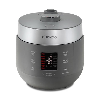 CUCKOO CRP-ST0609FG 6-Cup (Uncooked) / 12-Cup (Cooked) Twin Pressure Rice Cooker & Warmer with Nonstick Inner Pot, 16 Menu Options, 3 Voice Guide, Auto Clean (Gray)