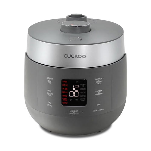 CUCKOO CRP-ST0609FG 6-Cup (Uncooked) / 12-Cup (Cooked) Twin Pressure Rice Cooker & Warmer with Nonstick Inner Pot, 16 Menu Options, 3 Voice Guide, Auto Clean (Gray)